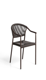 Уличный стул Livadia из коричневого алюминия и веревки