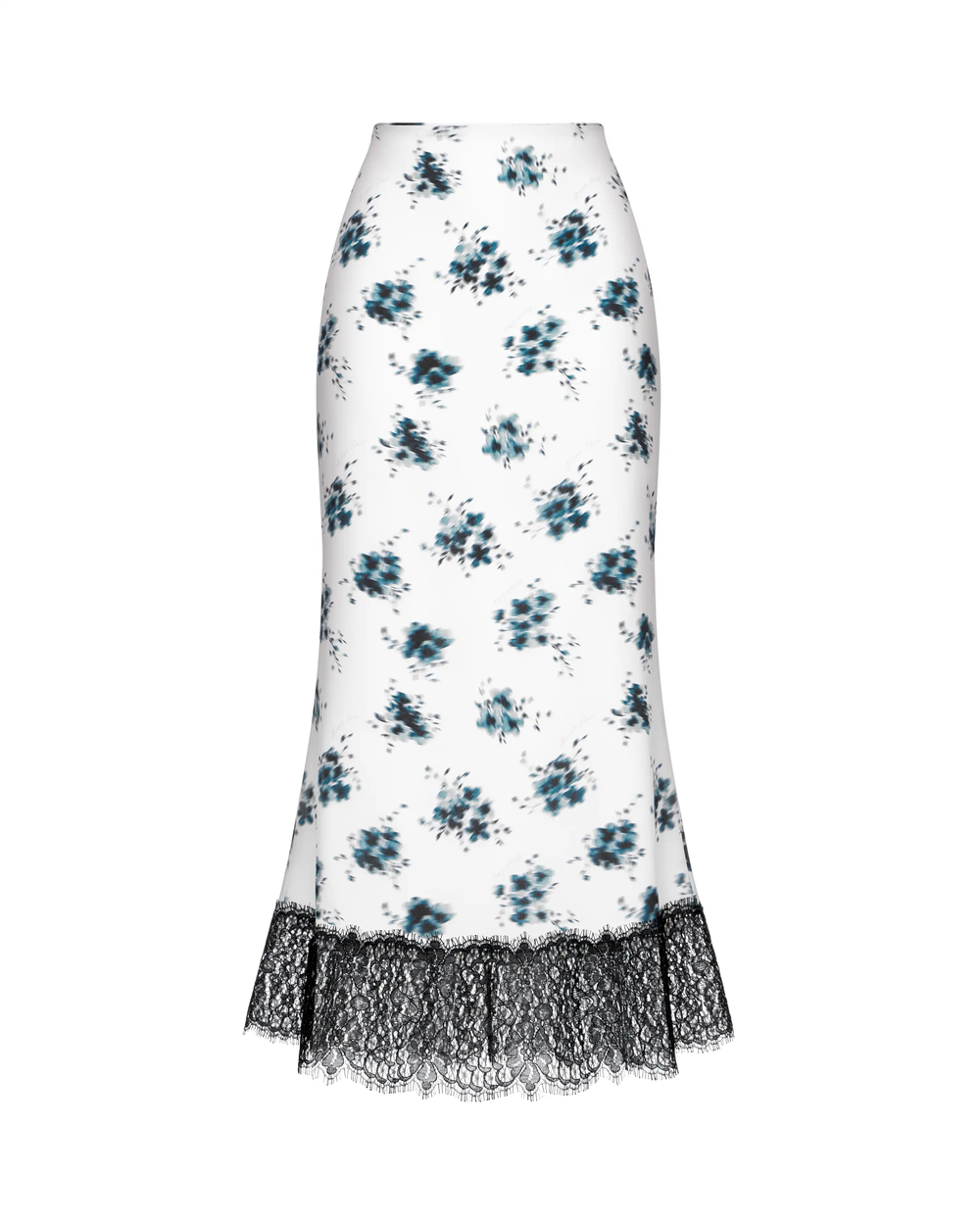 Kerelin lace, юбка миди из молочного крепдешина со средним цветочным принтом
