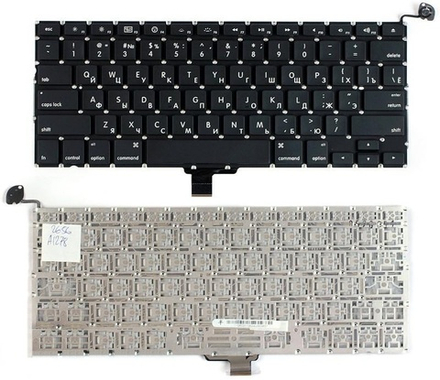 Клавиатура для ноутбука Apple MacBook Pro 13" A1278, 2008-2012 Series (Плоский Enter. Черная, без рамки)