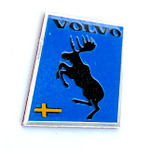 Наклейка малая Лось/Volvo синяя объемная полиуретановая (шильдик Вольво, 2,5х3,5см)