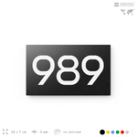 Номер на дверь 989, табличка на дверь для офиса, квартиры, кабинета, аудитории, склада, черная 120х70 мм, Айдентика Технолоджи