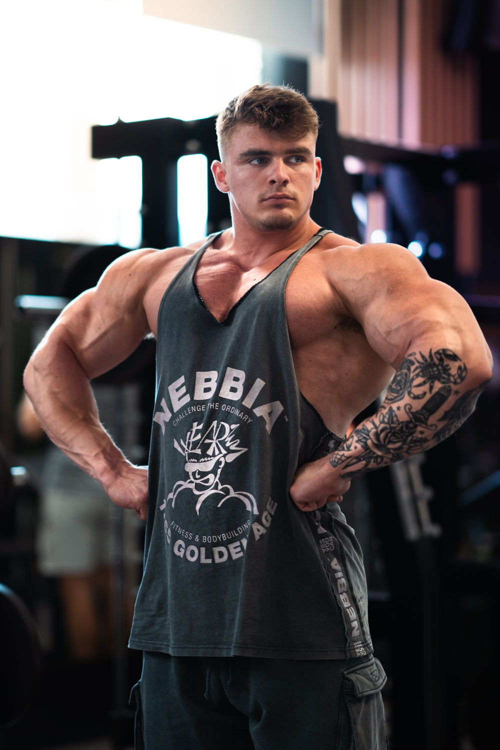 Майка Washed Muscle Back Stringer GOLDEN AGE 791 Серый