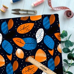 Ткань премиум шелк искусственный Армани осенний гарден