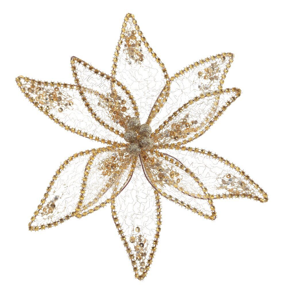 GAEM Цветок искусственный "Пуансеттия" (на клипсе), L23 W23 H12 см