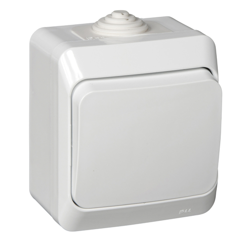 Schneider Electric ЭТЮД Белый Выключатель 1-клавишный IP44 открытая установка BA10-041B