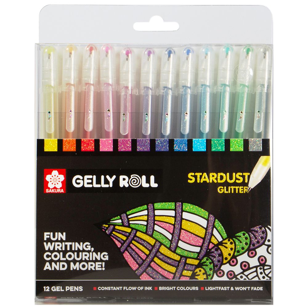 Набор гелевых ручек Sakura "Gelly Roll Stardust" 12шт., ассорти, 1,0мм, европодвес