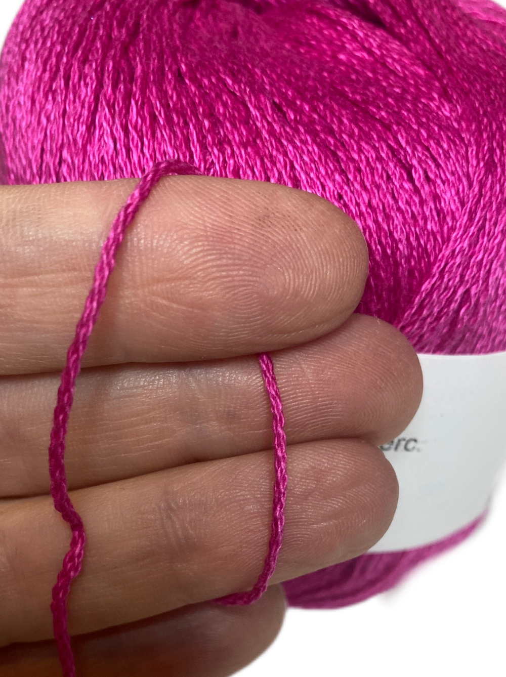 Пряжа (Италия) 100% мерсеризованный хлопок 50г-160м (1 уп-10 шт) цвет фуксия 86