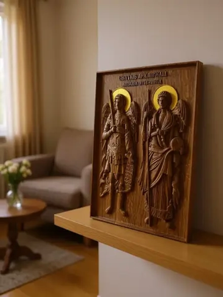 Освященная Икона Св. архангелов Михаила и Гавриила 25х19 см