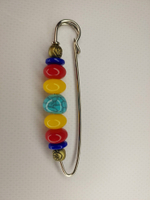 Булавка брошь "морские камушки" для кардигана,  пальто, платков, костюмов, одежды.Цвет бежевый синий красный.