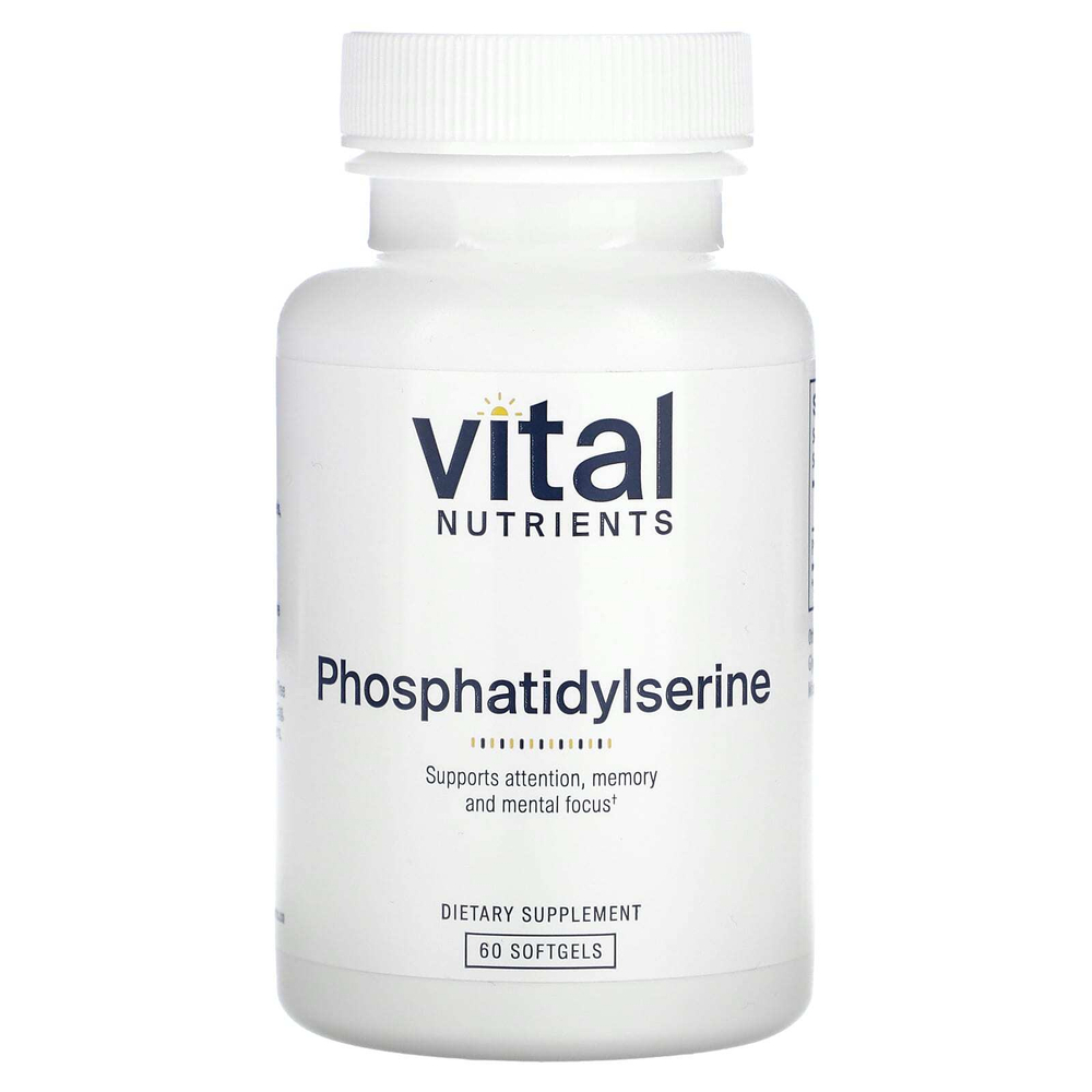 Vital Nutrients, фосфатидилсерин, 60 капсул (150 мг в каждой)