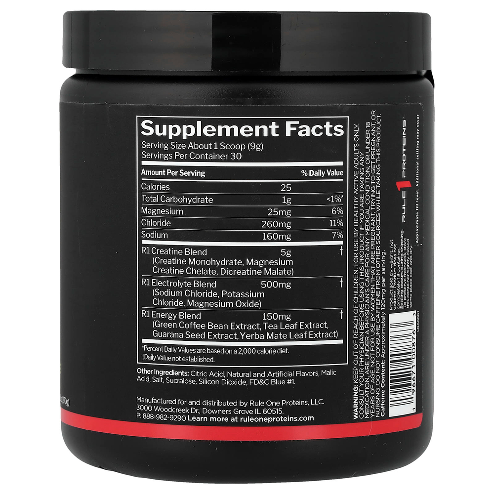 Rule One Proteins, Charged Creatine™, лимонад с голубой малиной, 270 г (9,52 унции)