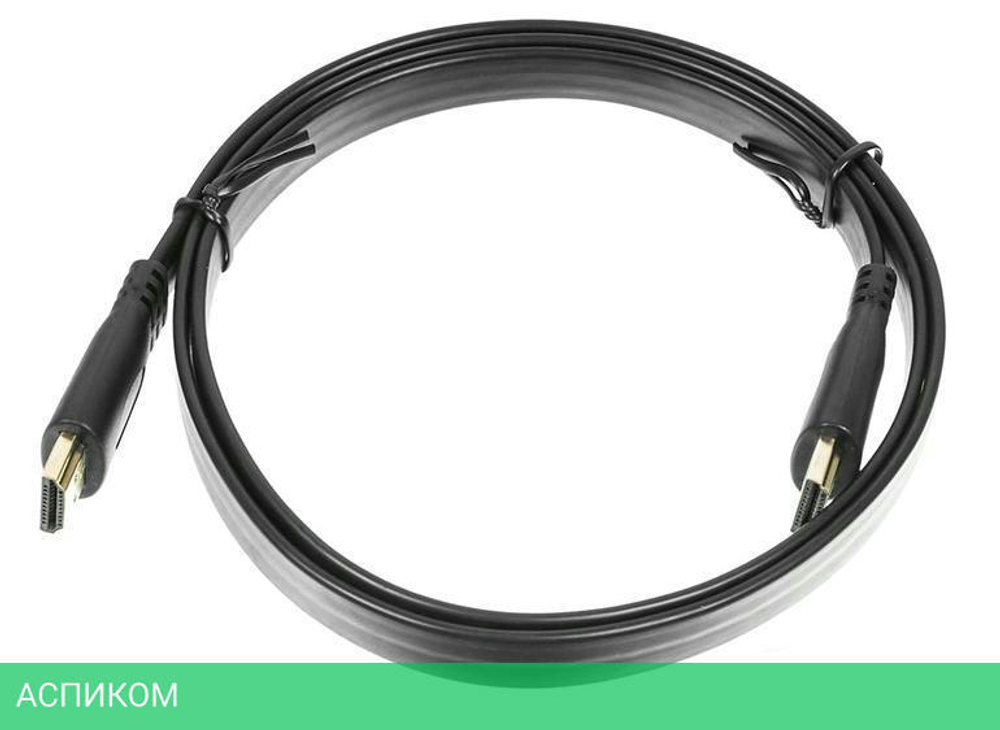 Кабель аудио-видео Buro Flat HDMI (m)/HDMI (m) 1м. черный (HDMI 1 BHP)