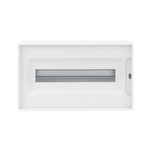 Щиток 18 мод настенный  FRAME, белый с прозрачной дверцей, с 2 шинами PEN на 8 и 10 отв.