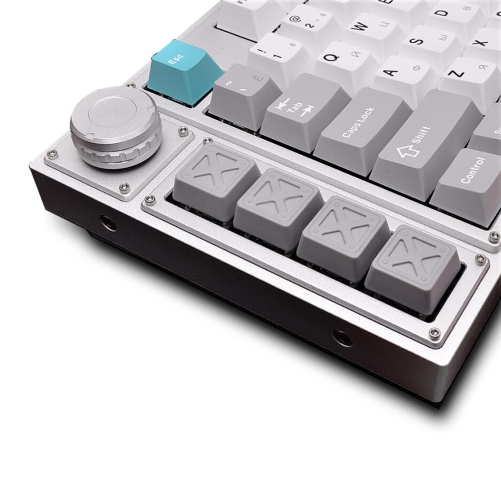 Беспроводная механическая клавиатура Keychron Lemokey L3 («Космический серебристый» | Space Silver) Русифицированная раскладка ANSI 80% TKL. Алюминиевый корпус. Есть RGB-подсветка, Hot-Swap и QMK/VIA