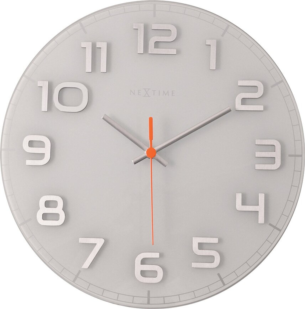 Настенные часы NeXtime Classy Round, стекло, 30 см, белые