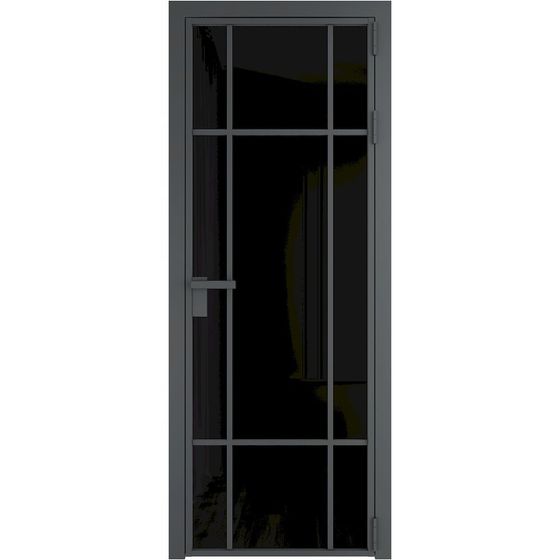 Алюминиевая дверь 8AG серая ночь остеклённая