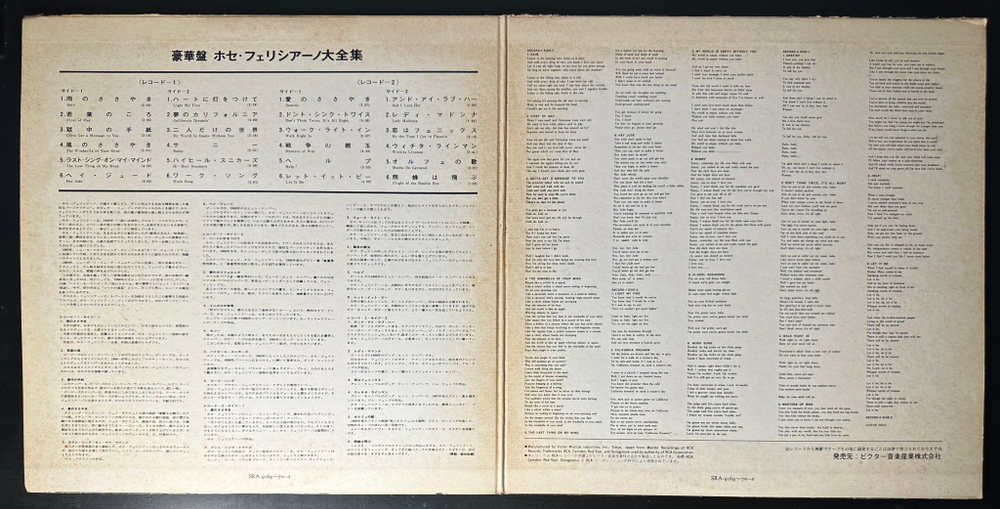 Jose Feliciano ‎– The Best Of Jose Feliciano 2LP (Япония 1974г.)