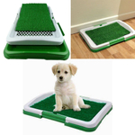 Туалет лоток для собак и кошек Puppy Potty Pad с ковриком зелёная травка, размер 47х36х6 см