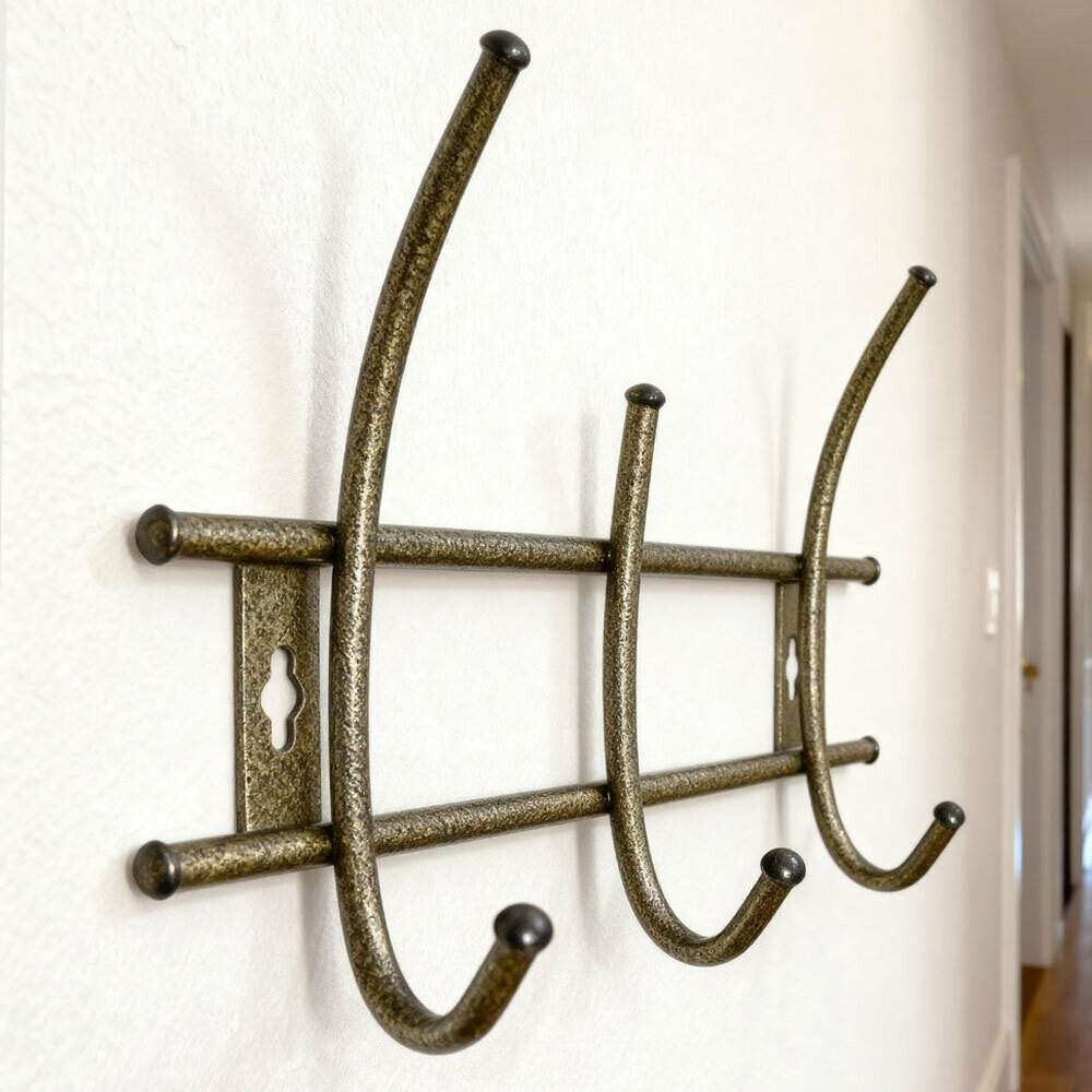 Вешалка настенная 3 крючка, бронза