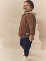 Куртка стеганая для мальчика Next Q56-470, Коричневый, Серый