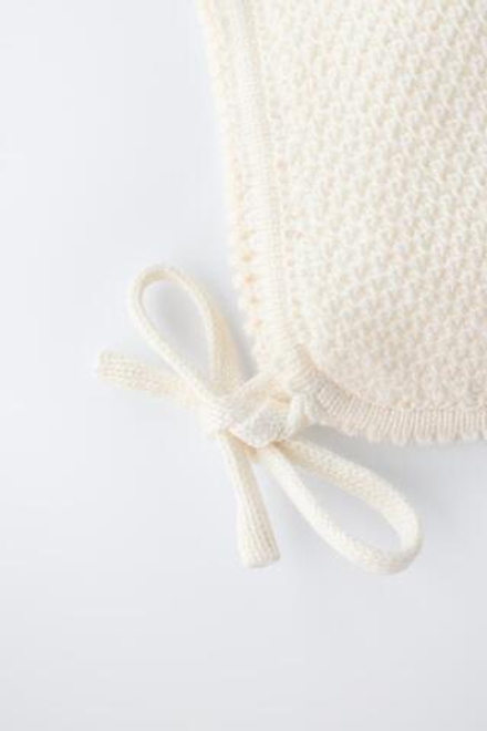 ZARA ЧЕПЧИК ИЗ ХЛОПКА И ШЕЛКА, ЭКРЮ