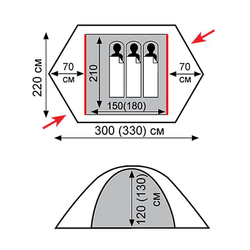 Tramp палатка Rock 3 (V2) (зеленый)