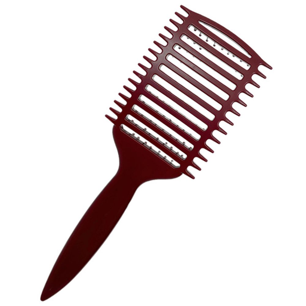 Щетка массажная Harizma Nylon, 9 рядов, бордовая (h10686-33)