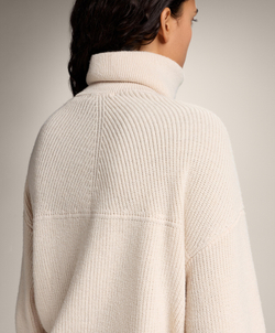 Oysho Вязаная толстовка с отложным воротником, экрю