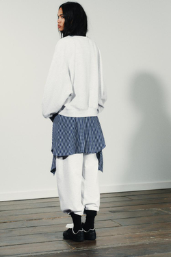 ZARA ТОЛСТОВКА С НАДПИСЬЮ, СЕРЫЙ МЕЛАНЖ