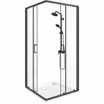 Душевой уголок Good Door Lite 100х100 ЛТ00023 стекло прозрачное/профиль черный матовый