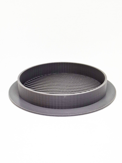 Решетка для вентиляции с фланцем D90 мм (пластиковая, серая)