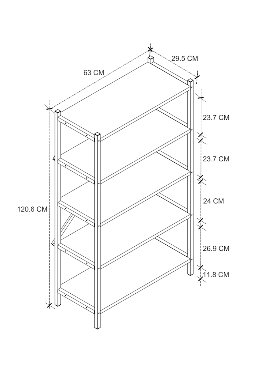 Стеллаж URARTU 120х65 - антрацит