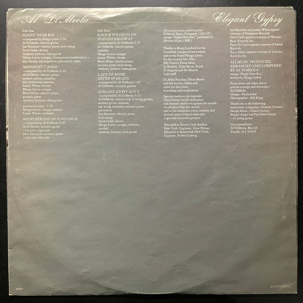Al Di Meola - Elegant Gypsy (США 1977г.)