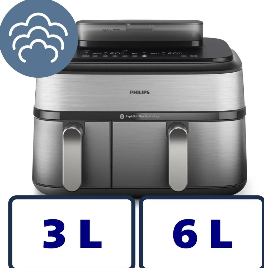 Аэрогриль Philips Air Fryer 5000 Series Dual Basket 9L (NA555)