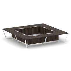 Steel Meet Стол переговорный квадратный KD-PR.B.SP-20K2 Дуб Мали/Металл Белый 4000*4000*750