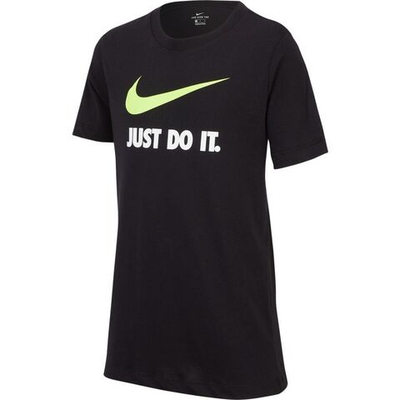 Футболка для мальчика теннисная Nike B NSW Tee Just Do It Swoosh - black/volt