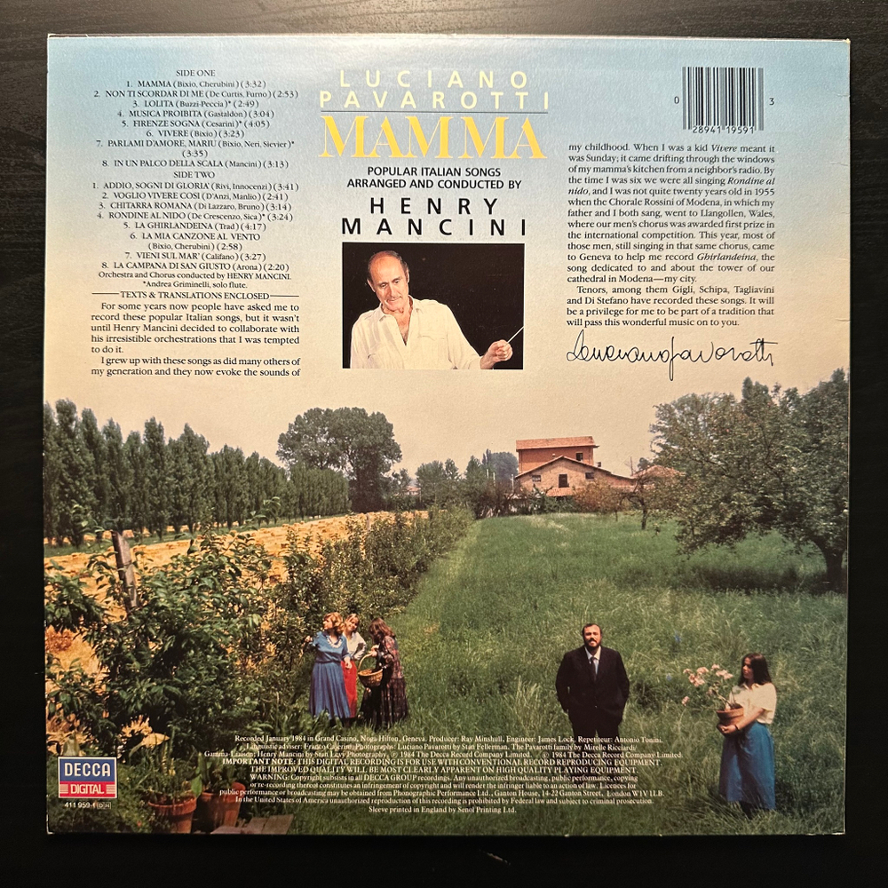 Luciano Pavarotti /- Mamma (Голландия 1984г.)