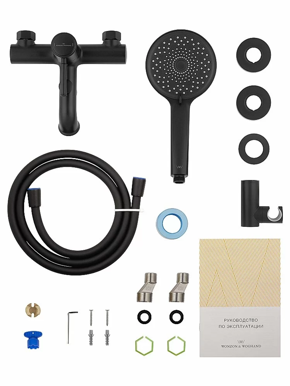 Смеситель для ванны с душем WONZON & WOGHAND TOR WW-88037073-MB черный матовый