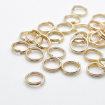 Колечки двойные, цвет золото, диаметр 7 мм, цена за 10 штук