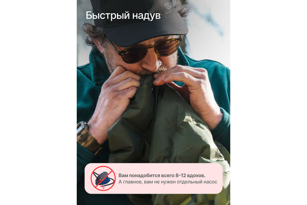 Коврик надувной туристический RoadLike Camping Зеленый