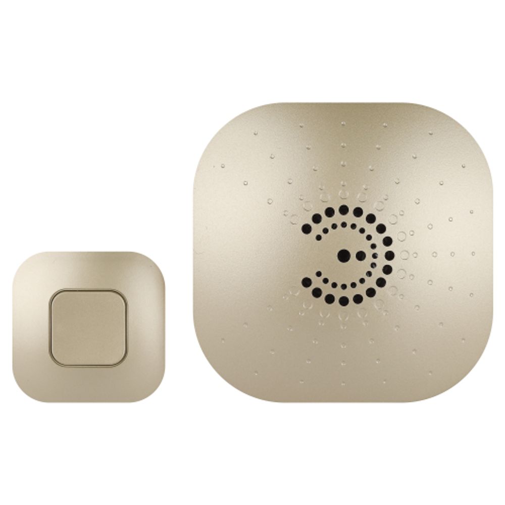 Звонок дверной ЭРА BIONIC Champagne беспроводной шампань 6 мелодий | Электрозвонки беспроводные