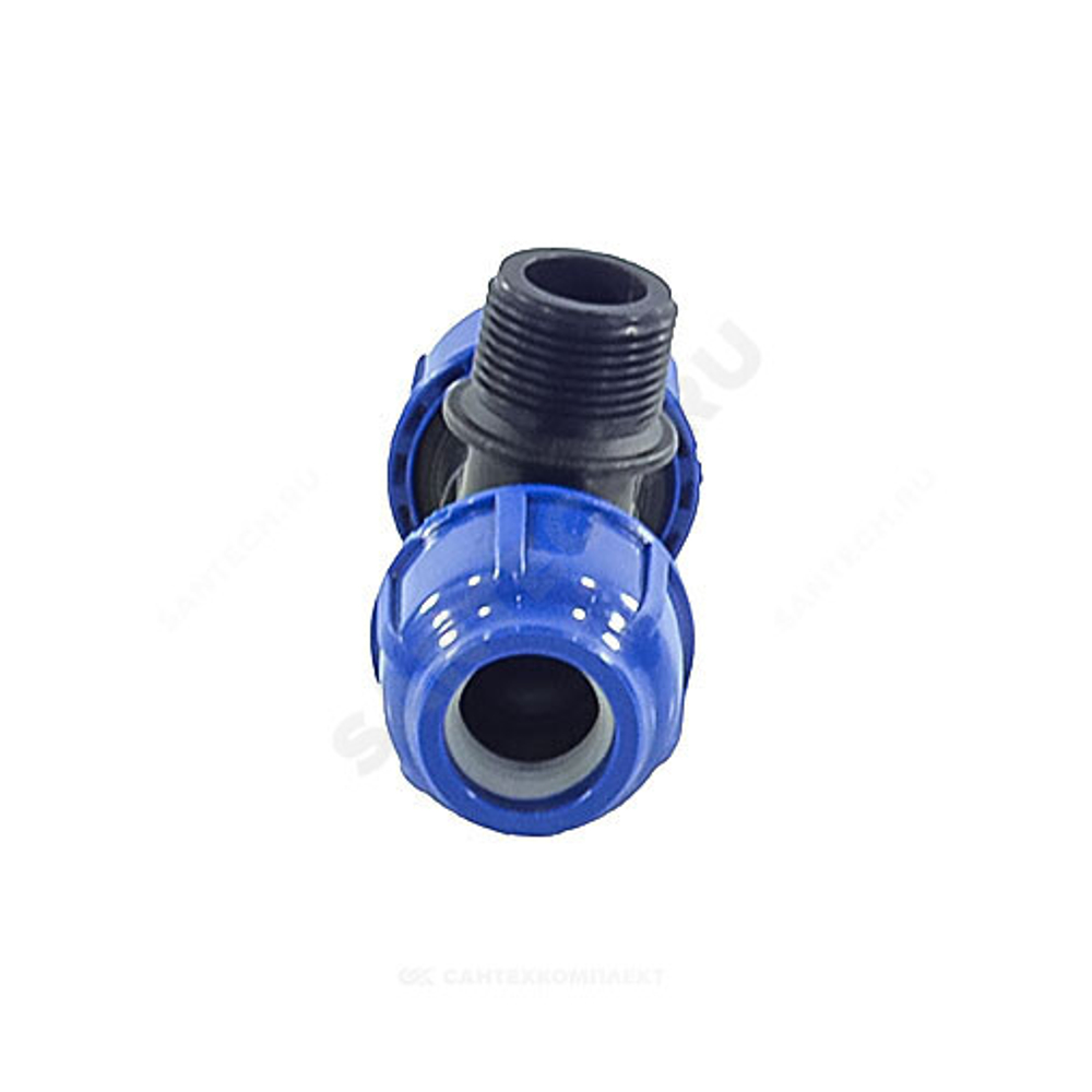 Тройник компрессионный ПЭ Дн 25х3/4"х25 НР Ру16 RTP (РосТурПласт) 11620