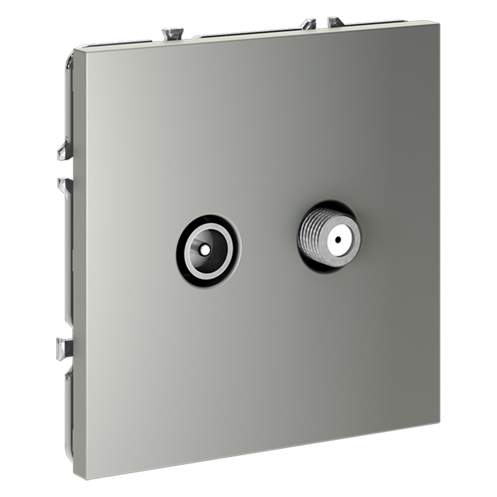 Розетка телевизионная встраиваемая VOLTUM S70 оконечная TV+SAT, (сталь)