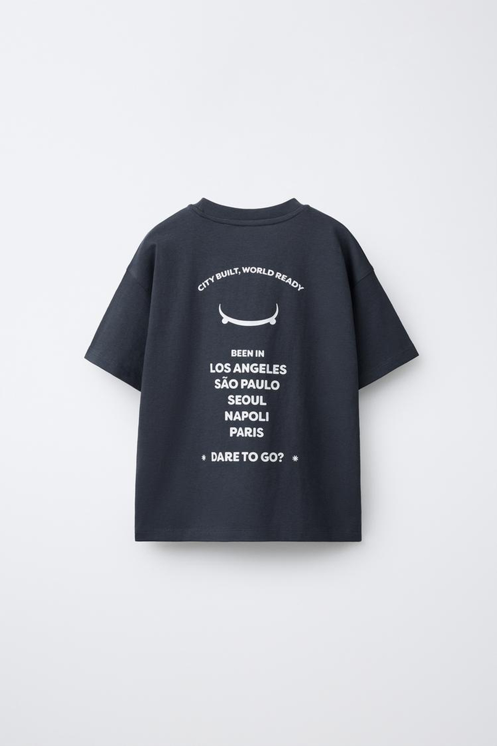 ZARA ФУТБОЛКА С ЛОГОТИПОМ, СЕРЫЙ/СИНИЙ