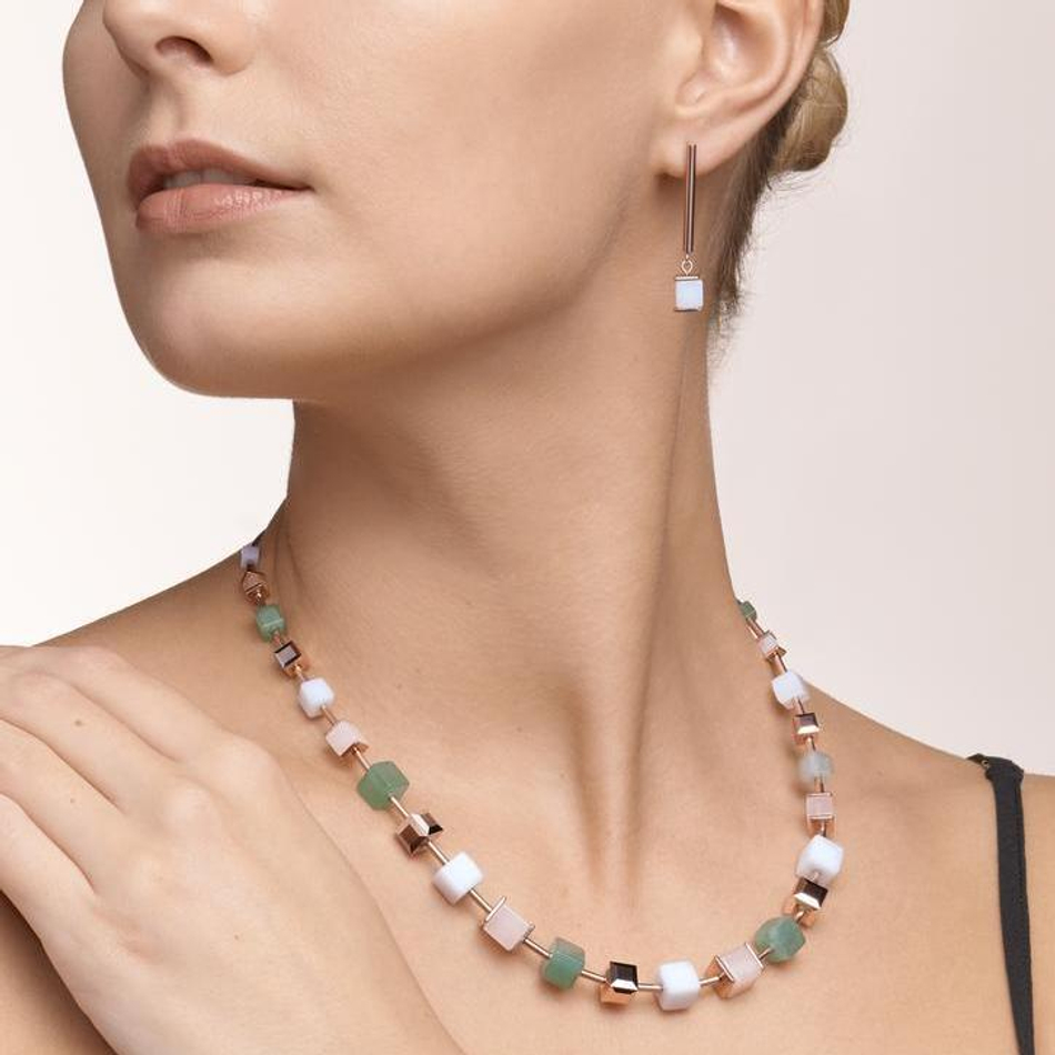 Колье Coeur de Lion Green Beige 5059/10-0510 цвет белый, зеленый