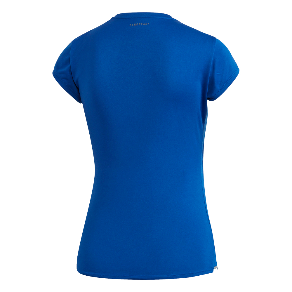 Женская теннисная футболка Adidas W Club 3 Stripes Tee - Blue