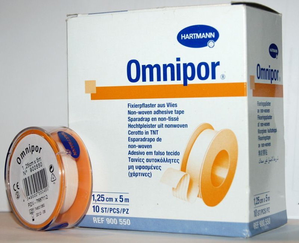 OMNIPOR - фикс.пластырь из нетканого матер. /белый/: 1,25см х 5м; 24шт.