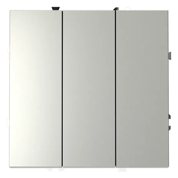 Выключатель встраиваемый VOLTUM S70 трехклавишный 10А, (сталь) vls030105