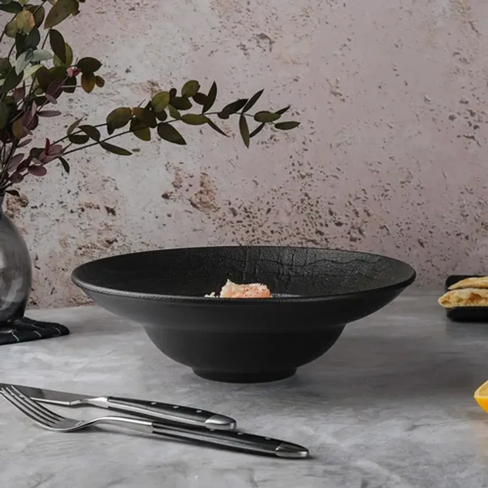 Тарелка глубокая 380 мл d 25 см h7,8 см для пасты, для супа Black Raw Wood P.L. Proff Cuisine [3]