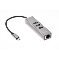 Telecom Переходник USB 3.1 Type-C --&gt;RJ-45 1000Mbps +3 USB3.0, Aluminum Shell, 0.2м Telecom